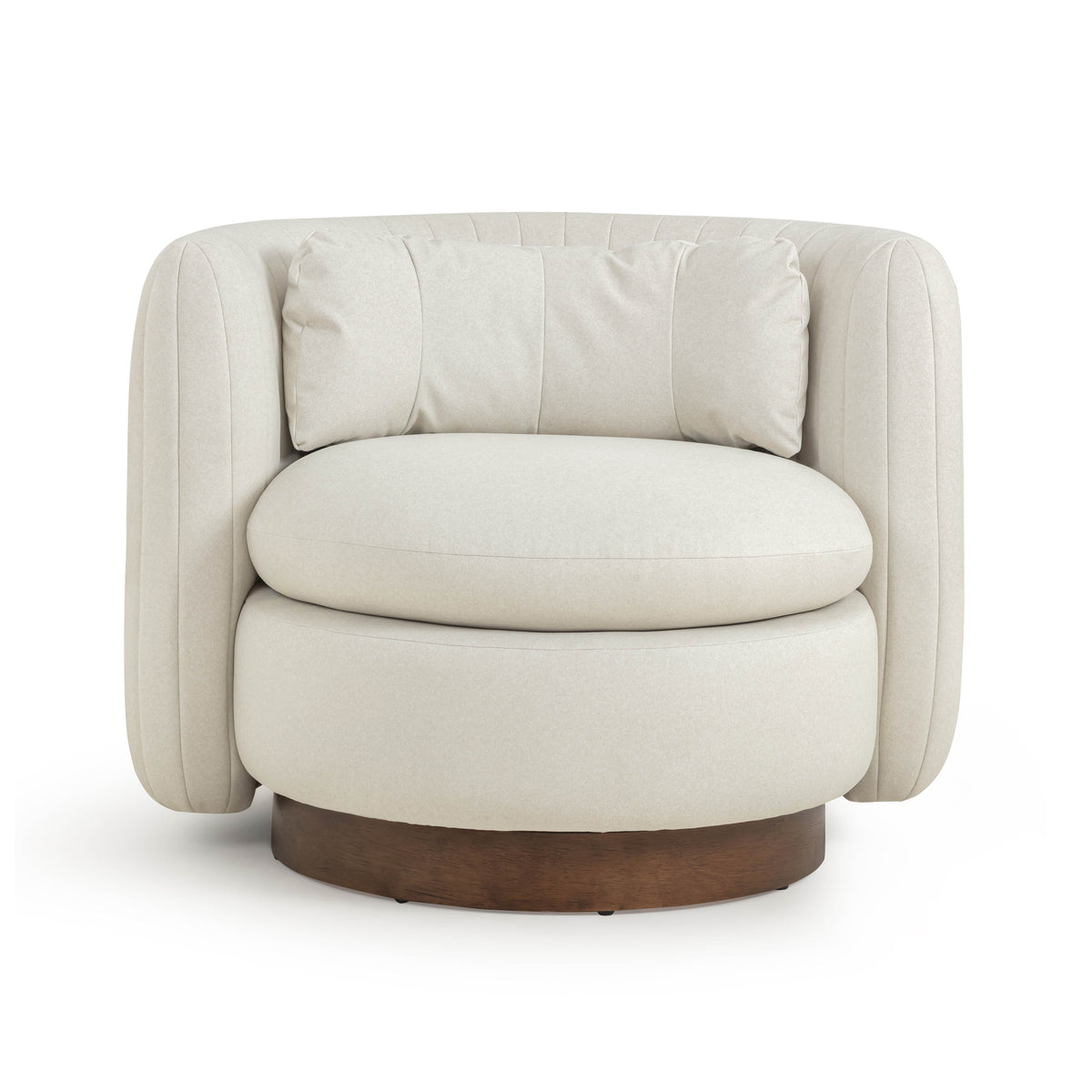 Nura Swivel Accent Chair - Cream - Image 3