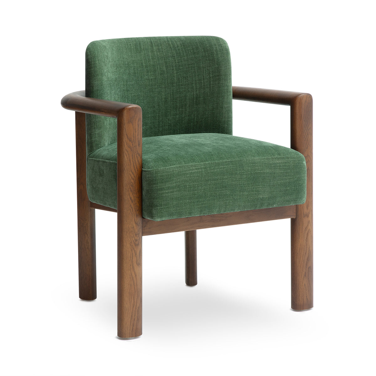 Irma Textured Performance Velvet Dining Chair - Forest Green - Image 1