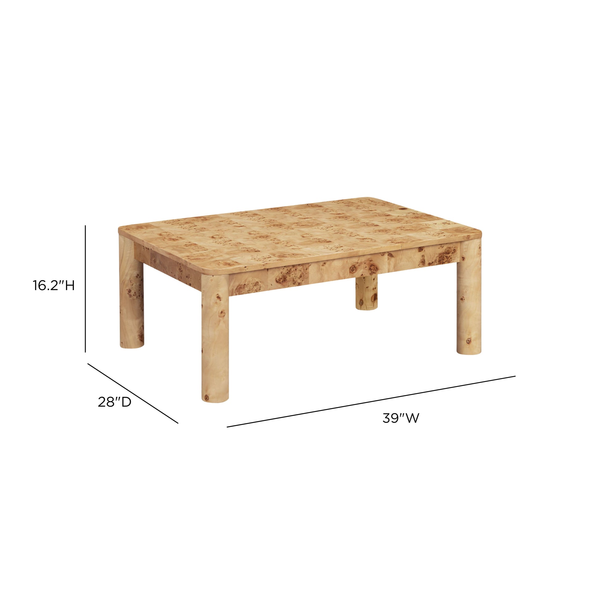 Berri 39" Natural Burl Coffee Table - Image 5