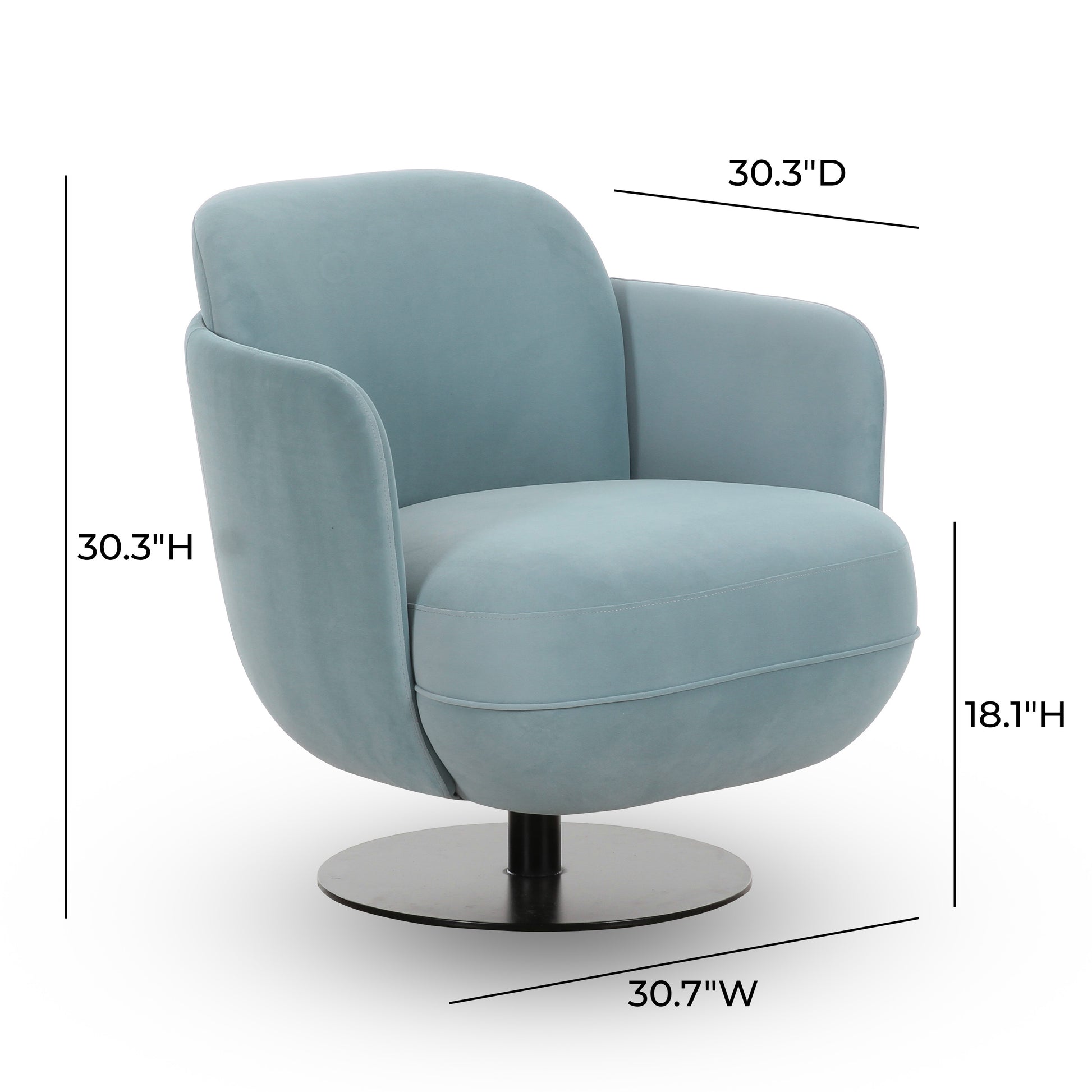 Solange Swivel Accent Chair - Blue - Image 6