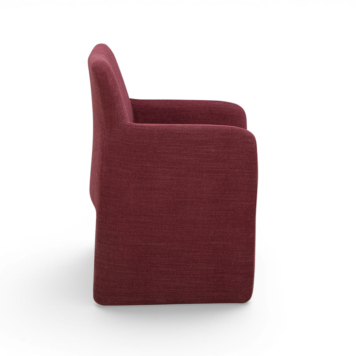 Crawley Performance Linen Chenille Dining Chair - Red Wine - Image 3