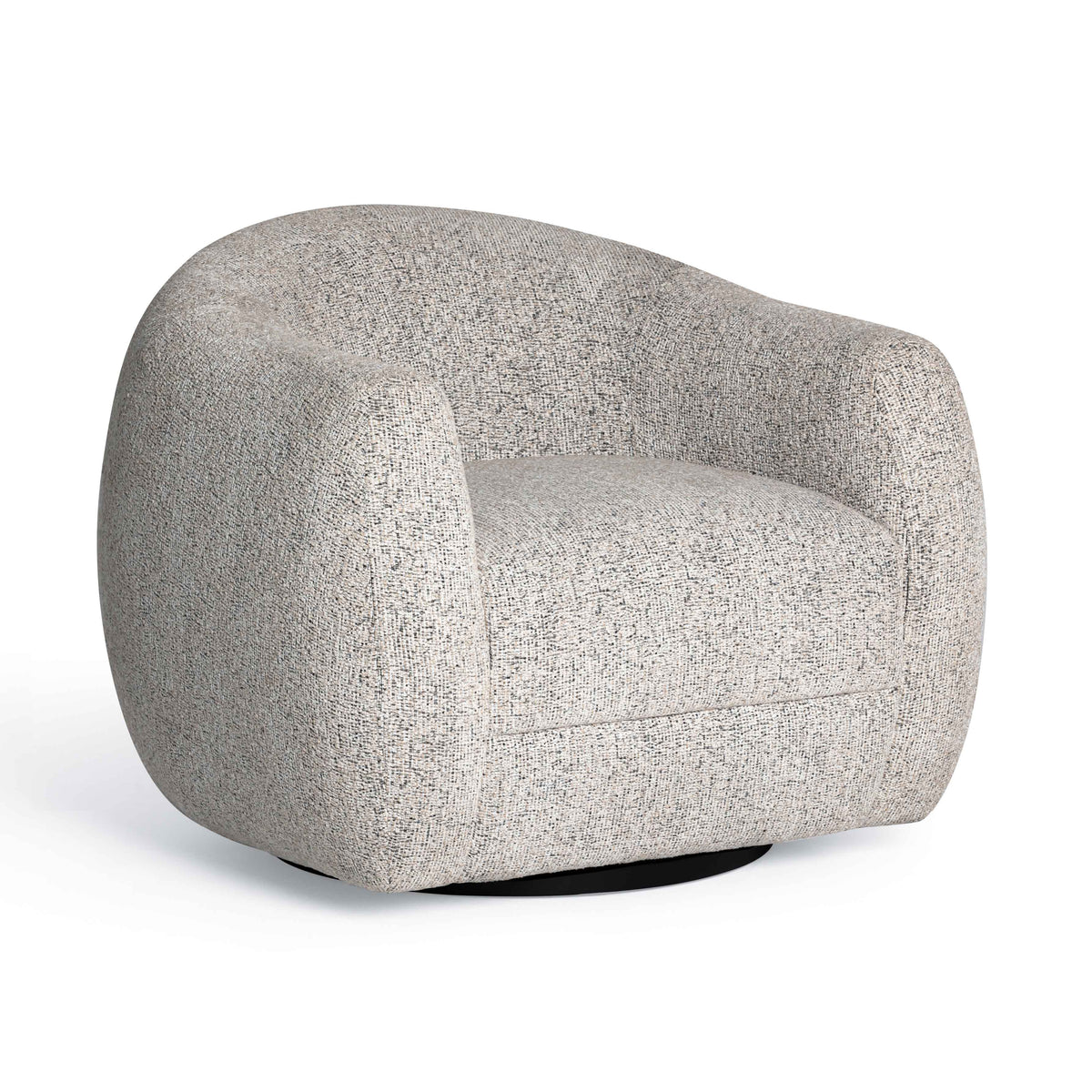 Judy Swivel Accent Chair - Black and White - Image 2