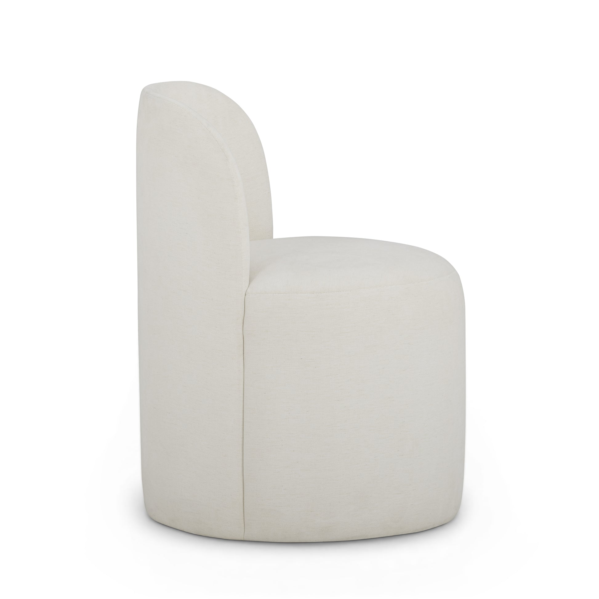 Persa Round Back Performance Chenille Dining Chair - Cream - Image 4