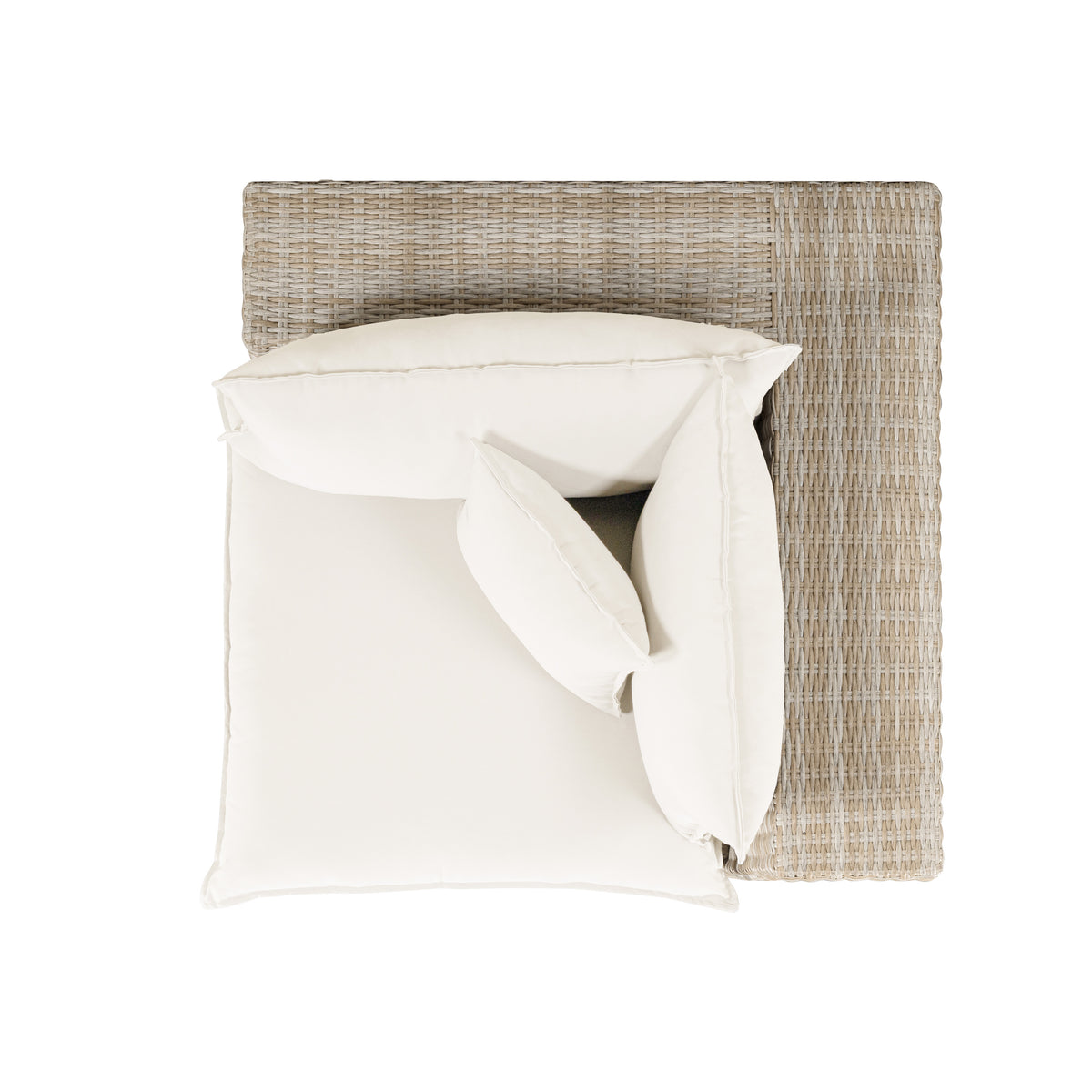 Cali Performance Fabric & Wicker Outdoor Corner Chair - Cream / Natural - Image 4