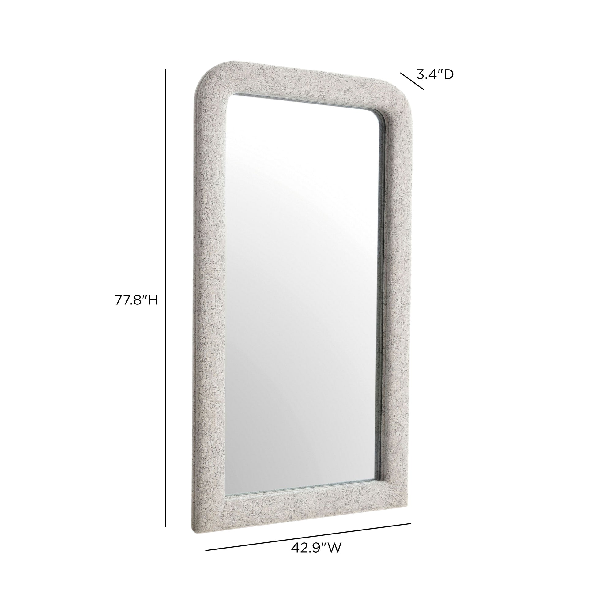 Heidi 43"X78" Upholstered Oversized Floor Mirror - Neutral Floral - Image 5
