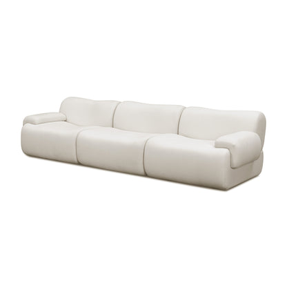 Zenith 116.5" Contract-Grade Upcycled Fabric Modular Sofa - Cream - Image 1
