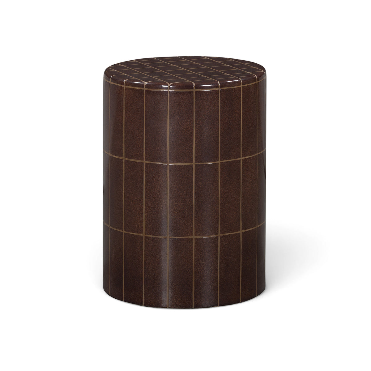 Tatiana Round Concrete Indoor/Outdoor Side Table - Maroon - Image 2