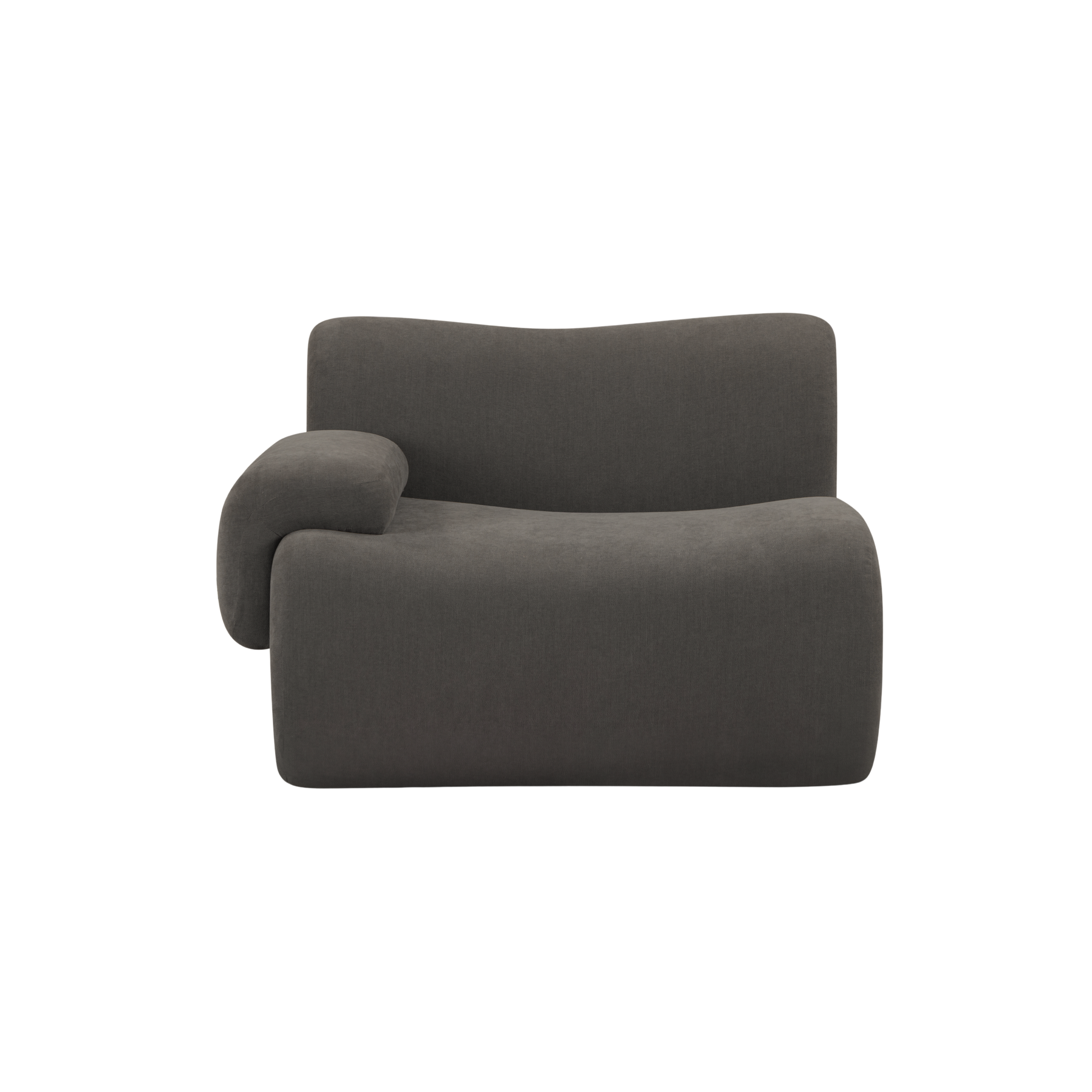 Zenith Contract-Grade Upcycled Fabric Corner Chair - Grey / LAF - Image 4