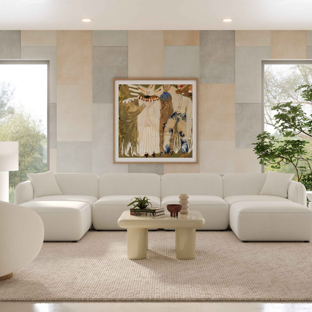 Travie 6-Piece Modular U-Sectional - Sand - Image 2