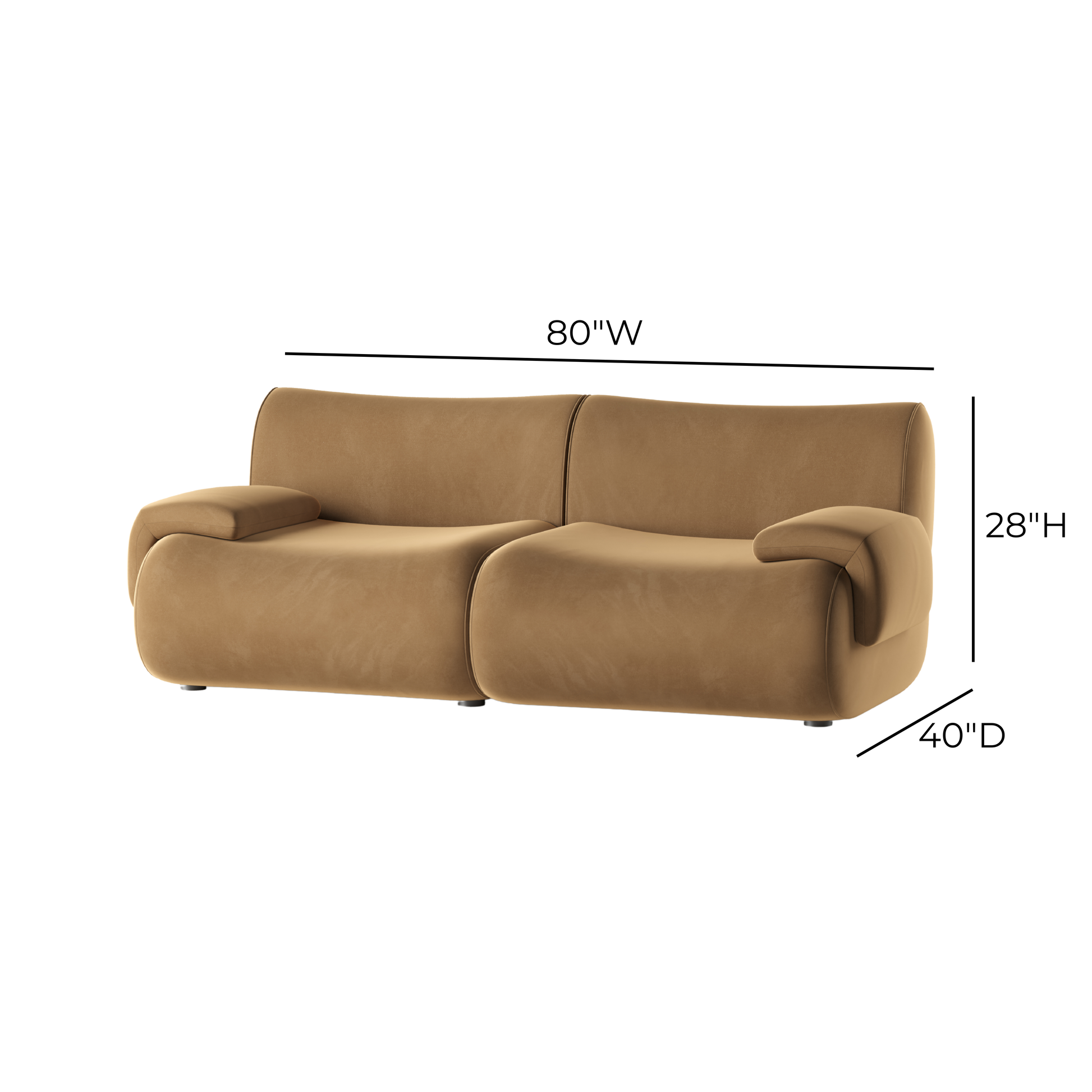 Zenith 80" Modular Loveseat - Brown - Image 8