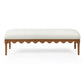 Oodle 56.5" Performance Vegan Mohair Bench - Cream / Walnut - Image 3