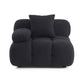 Calliope Performance Vegan Shearling Modular Corner Chair - Black - Image 3