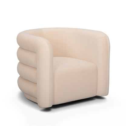 Curves Performance Velvet Swivel Accent Chair - Peach - Image 1