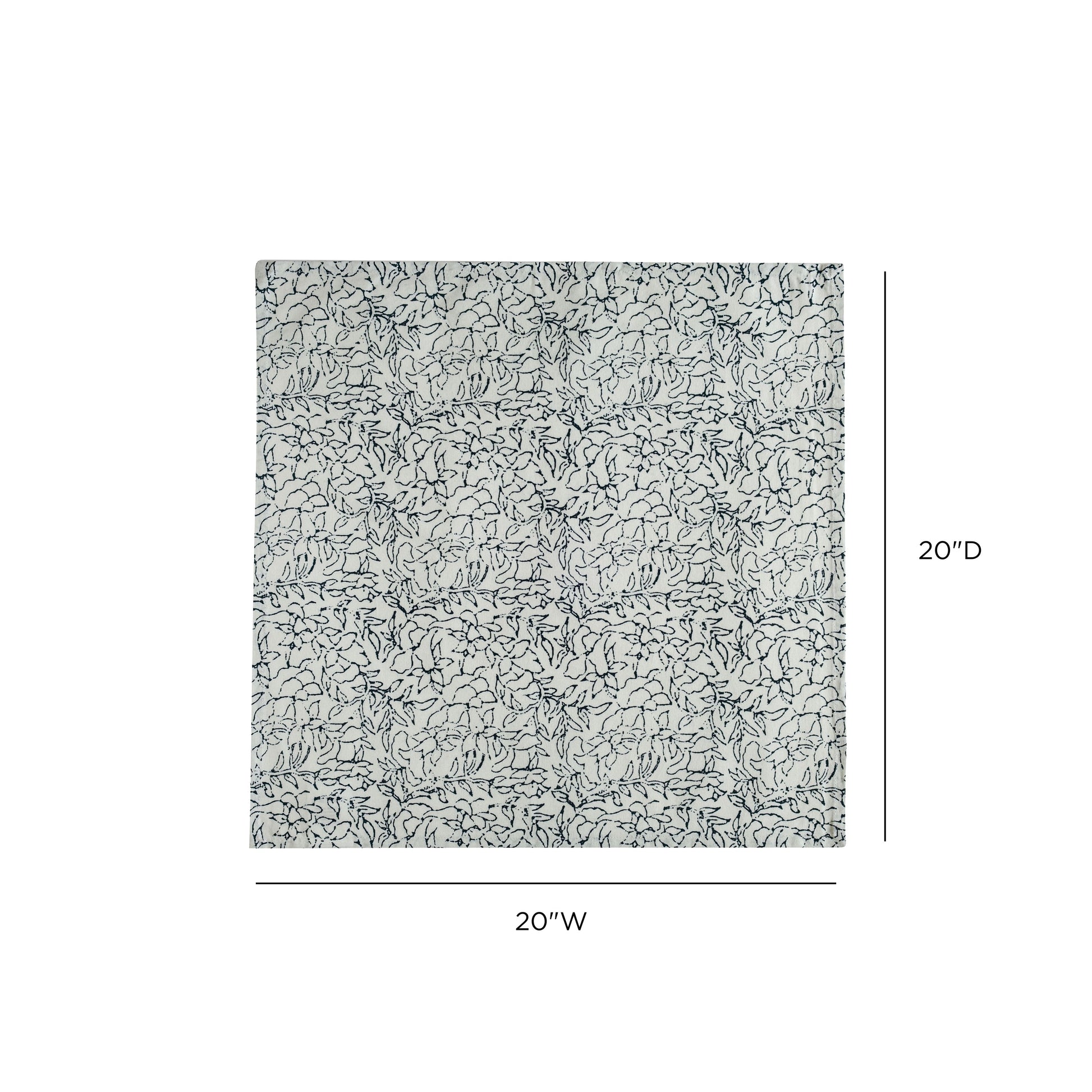 Crissy Cotton Canvas Printed Napkins - Set of 4 - Black and White - Image 6