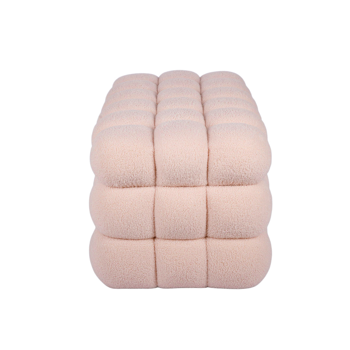 Anita 39" Faux Shearling Storage Bench With Reversible Tray Top - Pink - Image 7