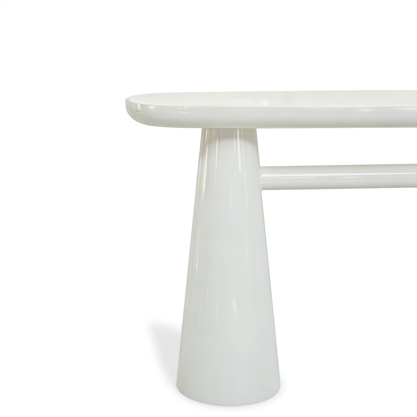 Baila Glossy Lacquer Console Table - Cream - Image 4