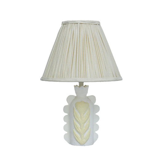 Edith Scalloped Papier Mache Flower Pleated Table Lamp - Image 1