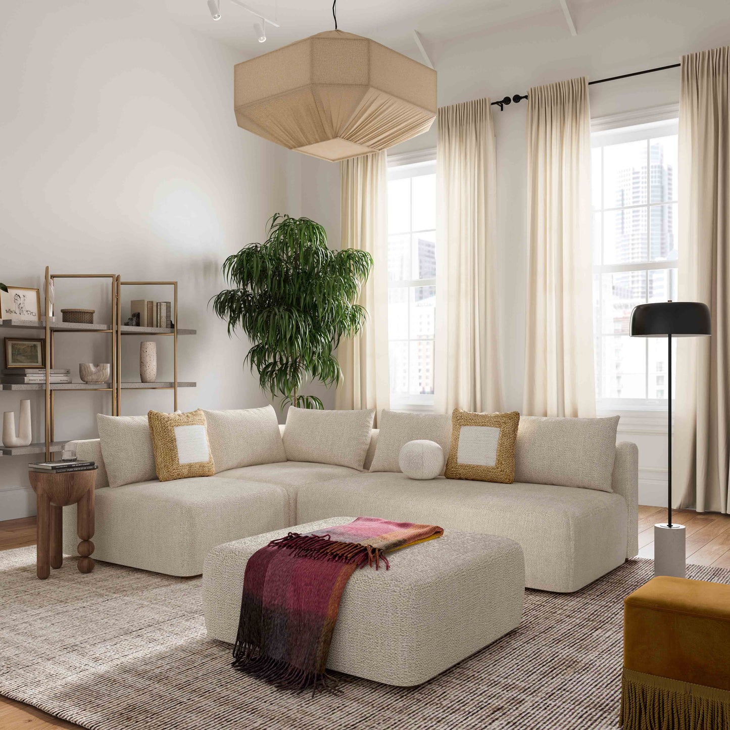 Hangover Modular Armless Chair - Ivory - Image 2