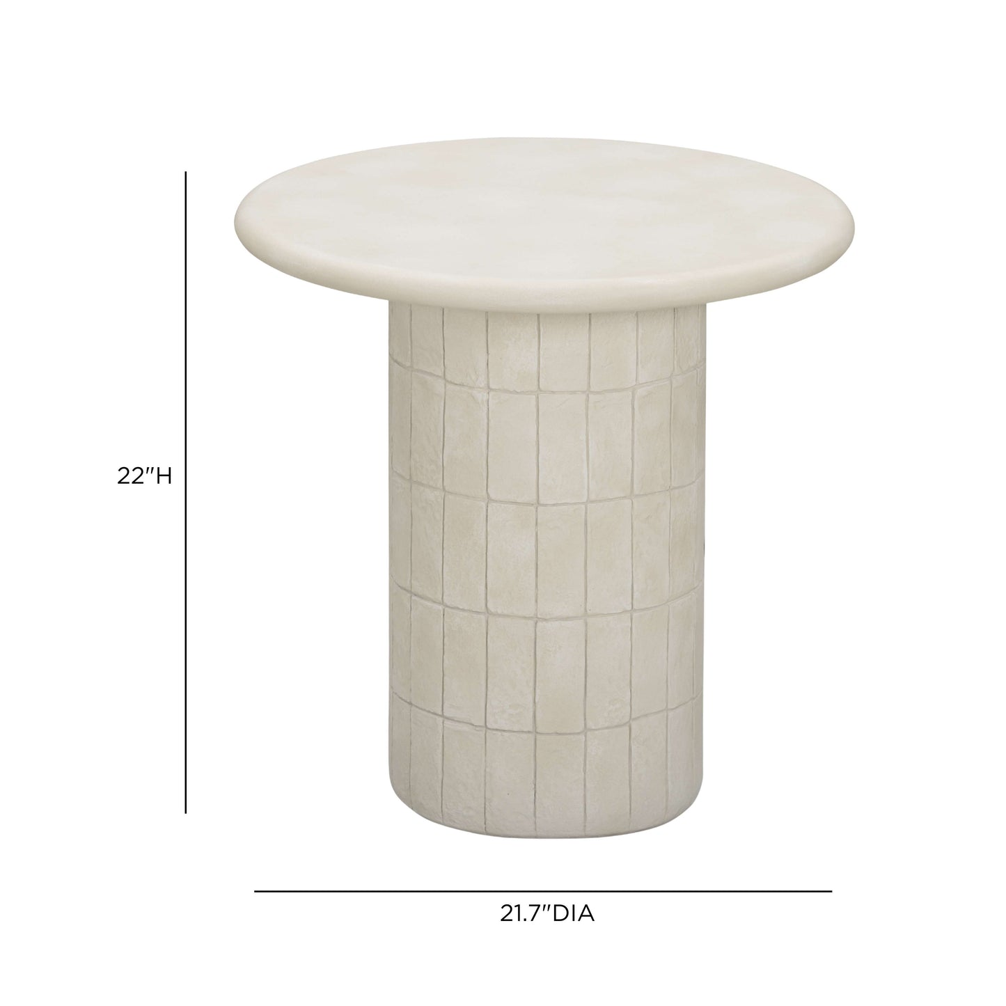 Fafo Beige Indoor/Outdoor Concrete Side Table - Image 6
