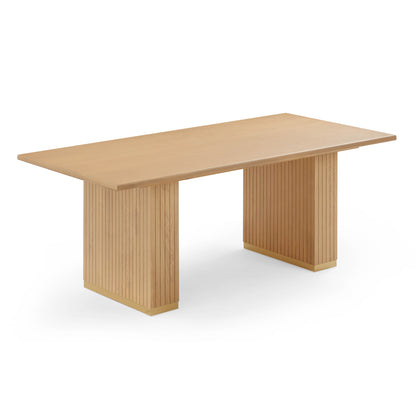 Chelsea Oak Wood Rectangular Dining Table (79"-96") - Natural / 79" - Image 1