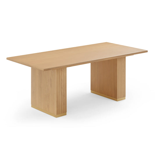 Chelsea Oak Wood Rectangular Dining Table (79"-96") - Image 1