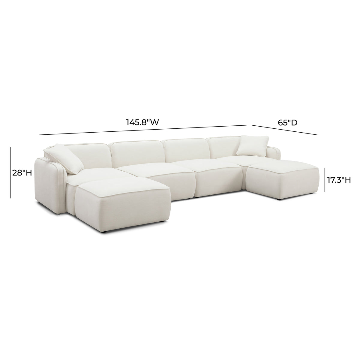 Travie 6-Piece Modular U-Sectional - Sand - Image 8