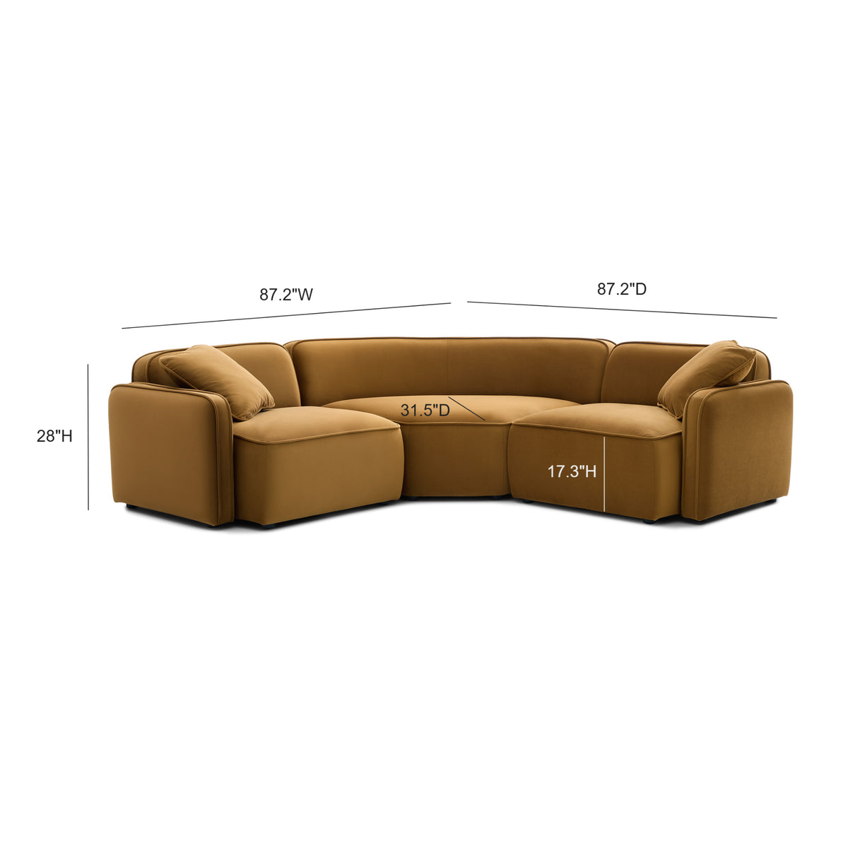Travie 3-Piece Modular L-Sectional - Honey - Image 5