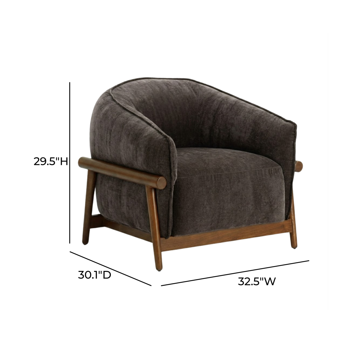 Piedmont Upcycled Contract-Grade Chenille Accent Chair - Grey - Image 8
