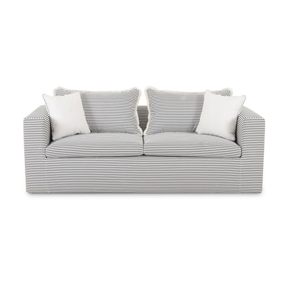 Salty 85" Indoor/Outdoor Sofa - Black Stripes - Image 1