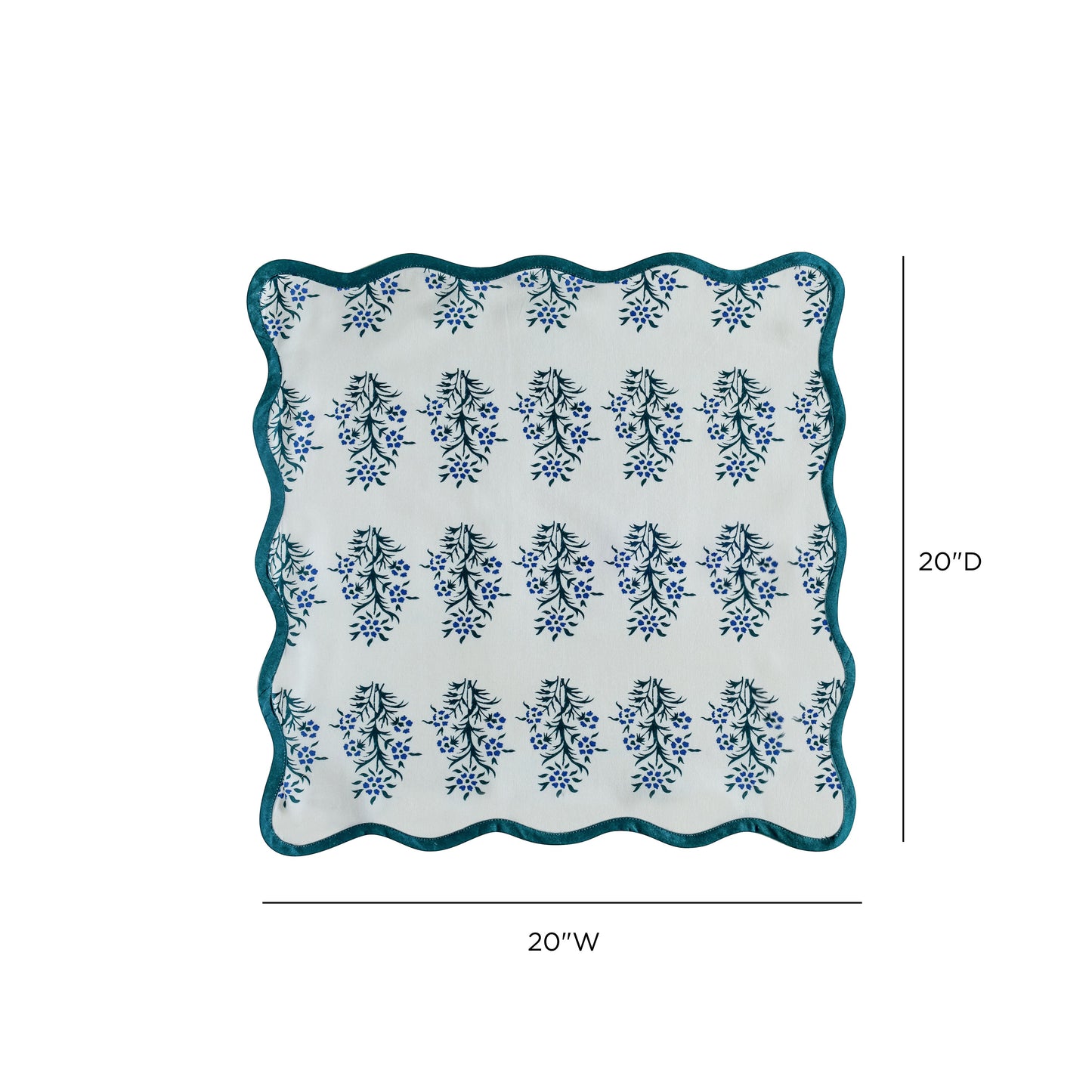 Crissy Cotton Canvas Printed Napkins - Set of 4 - Blue Cornflower - Image 6