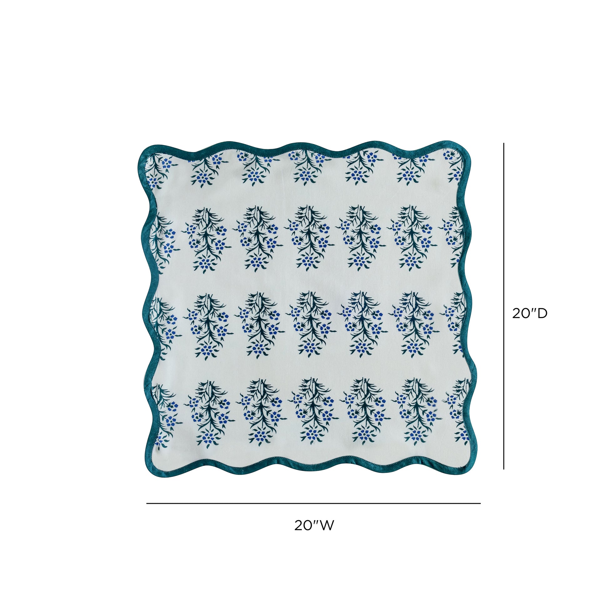 Crissy Cotton Canvas Printed Napkins - Set of 4 - Blue Cornflower - Image 6