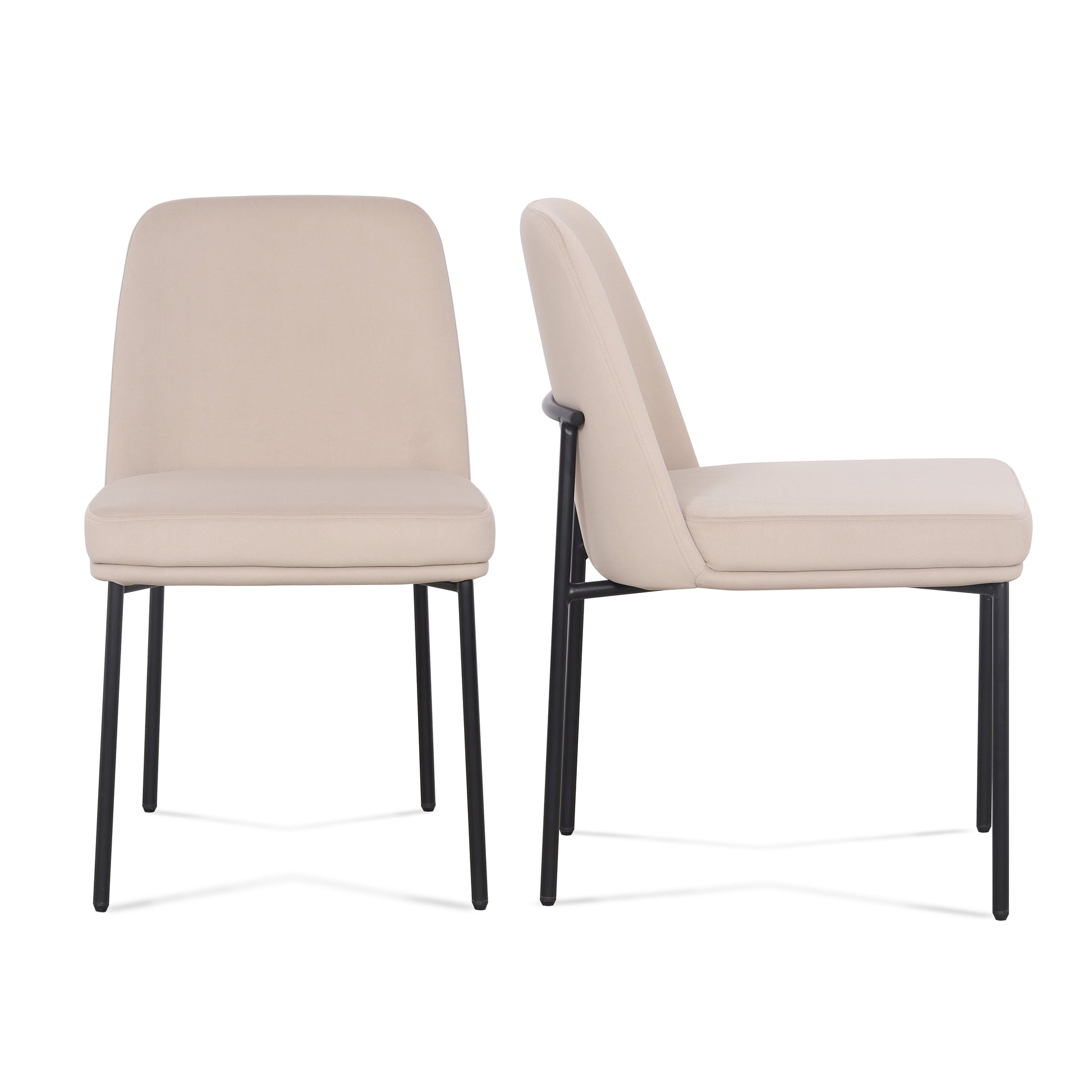 Sydney Performance Velvet Dining Chair - Set of 2 - Taupe - Image 1