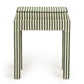 Kora Cotton Jute Contract-Grade Accent Stool - Green Stripes - Image 6