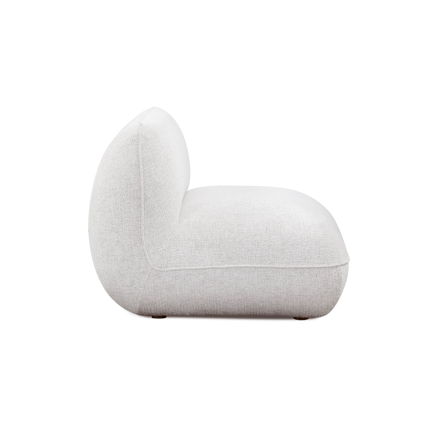 Arezza Stone White Contract-Grade Basketweave Chenille Armless Chair - Image 4