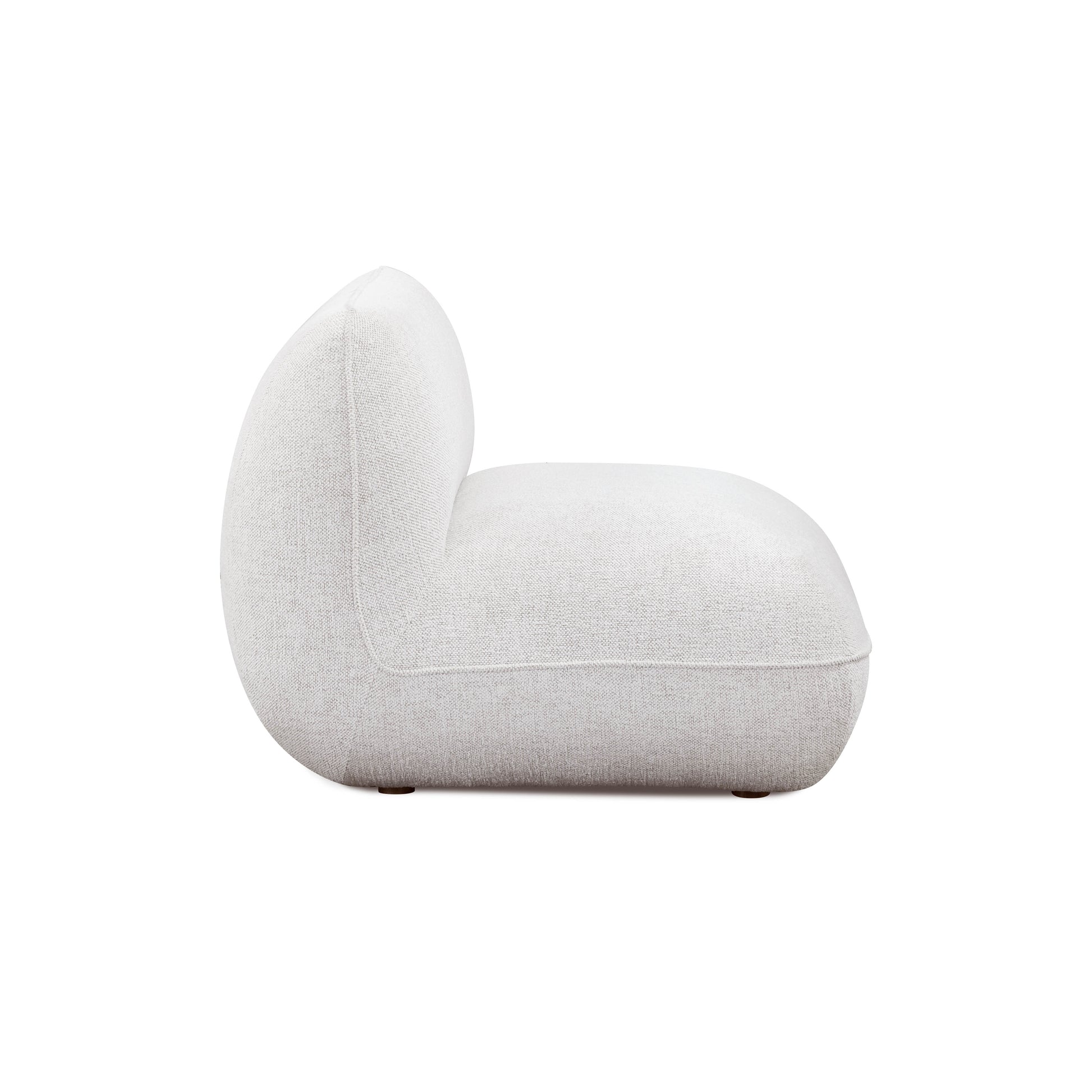 Arezza Stone White Contract-Grade Basketweave Chenille Armless Chair - Image 4