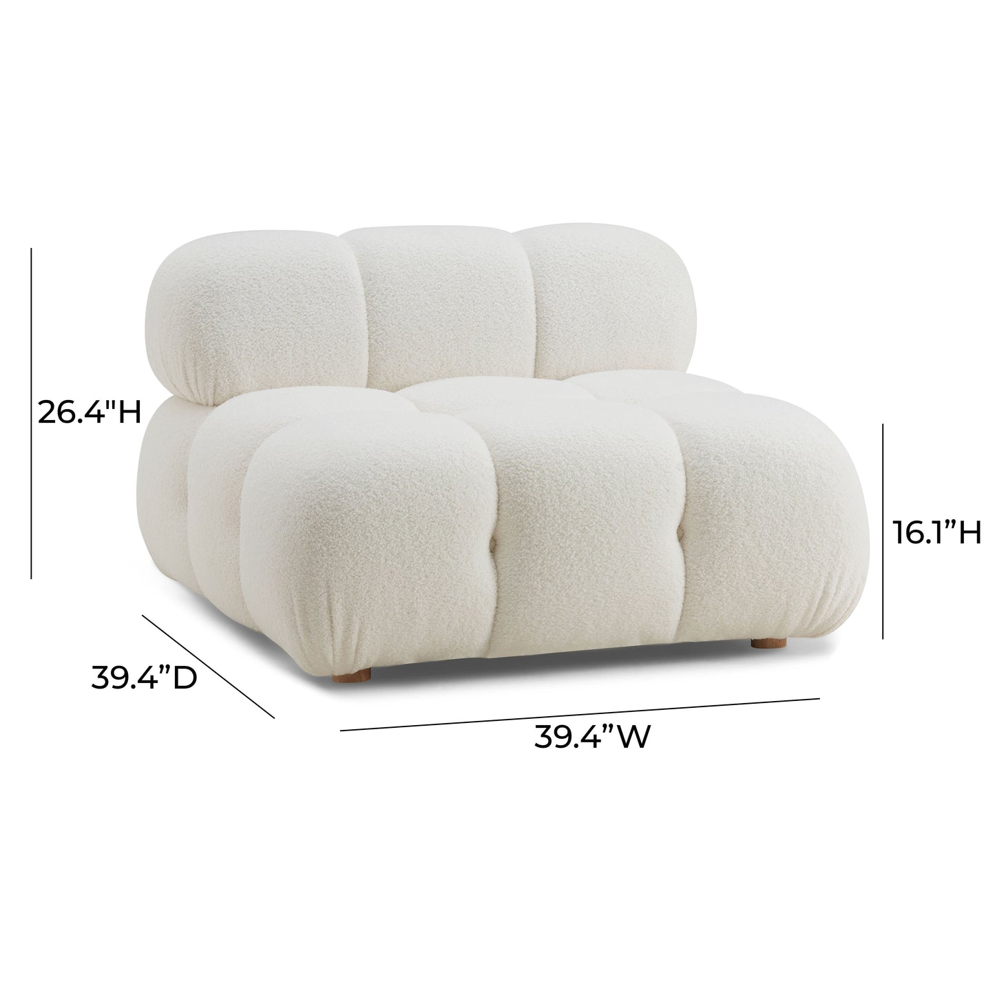 Calliope Performance Modular Armless Chair - Cream - Image 6