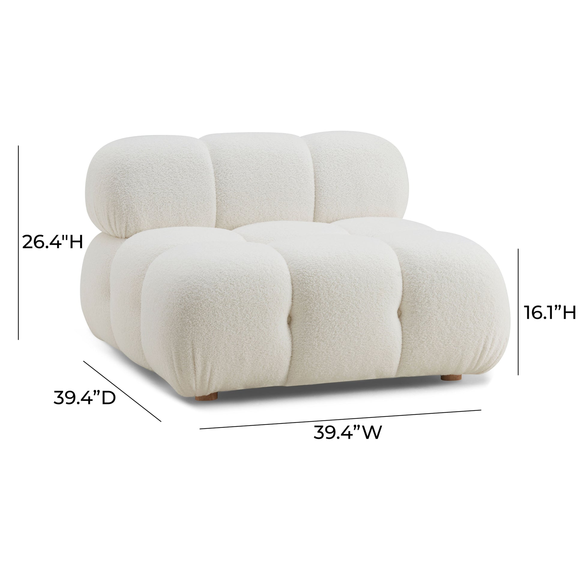 Calliope Performance Modular Armless Chair - Cream - Image 6