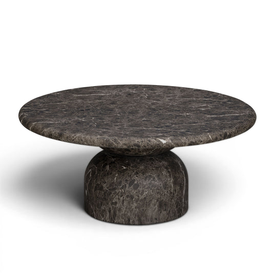 Cynthia 36" Dark Emperador Faux Marble Indoor/Outdoor Coffee Table - Image 2