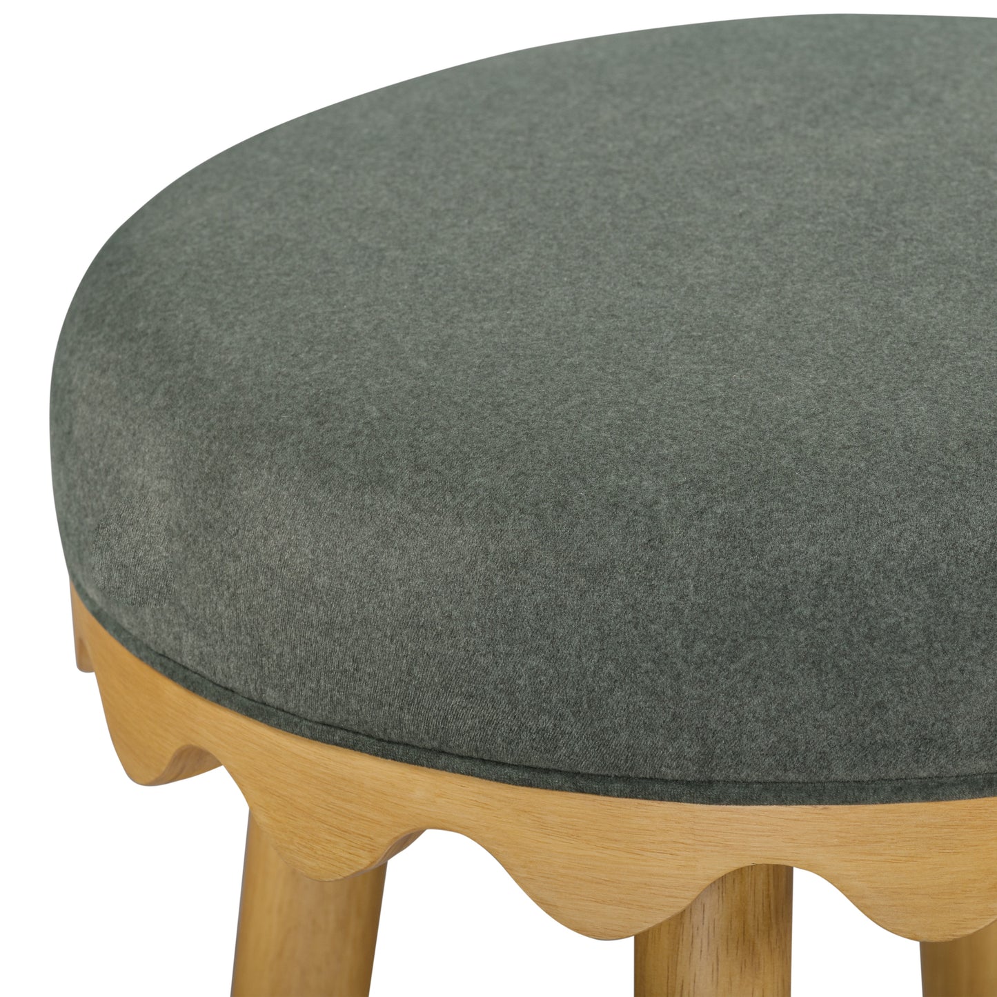 Oodle Green Performance Vegan Mohair Natural Bar Stool - Image 4