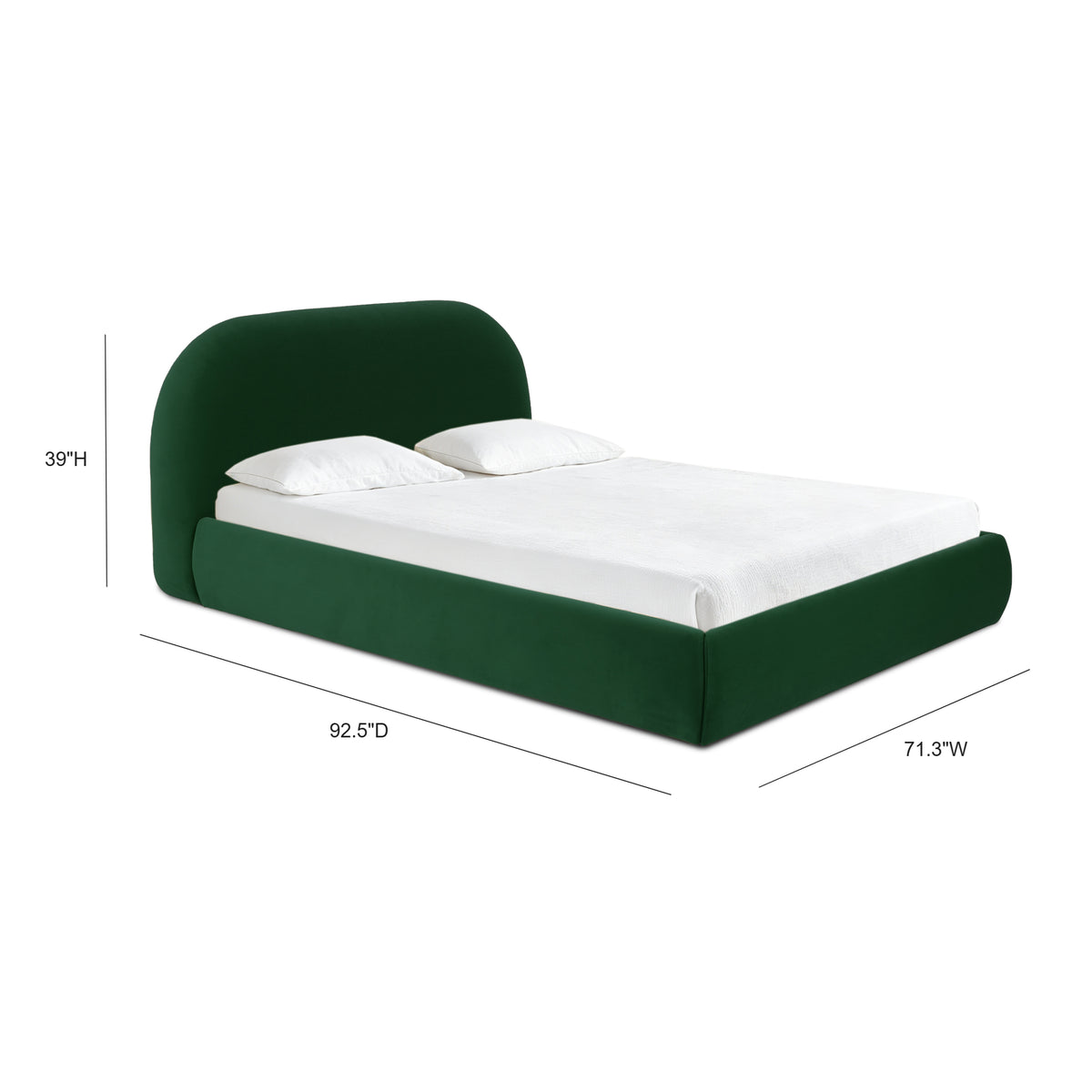 Bara Performance Velvet Bed - Forest Green / Queen - Image 5
