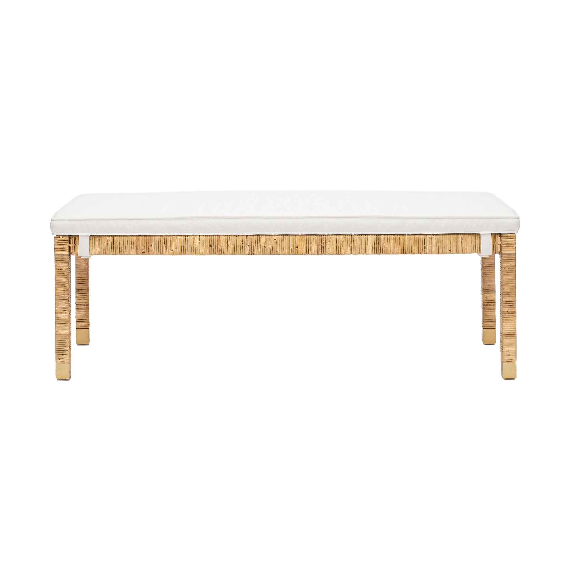 Amara 50" Rattan Bench - Cream / Natural - Image 3