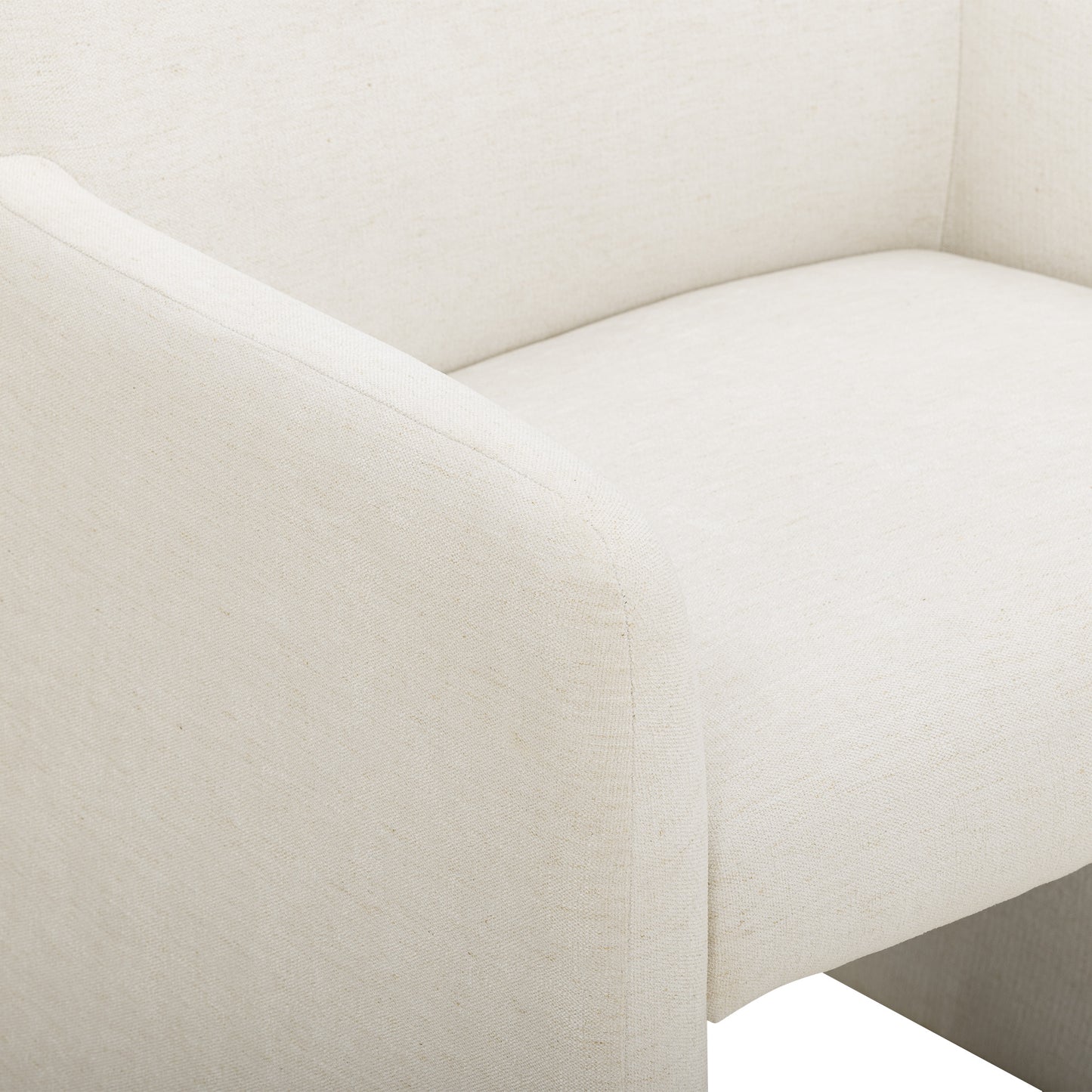 Crawley Performance Linen Chenille Dining Chair - Cotton White - Image 6