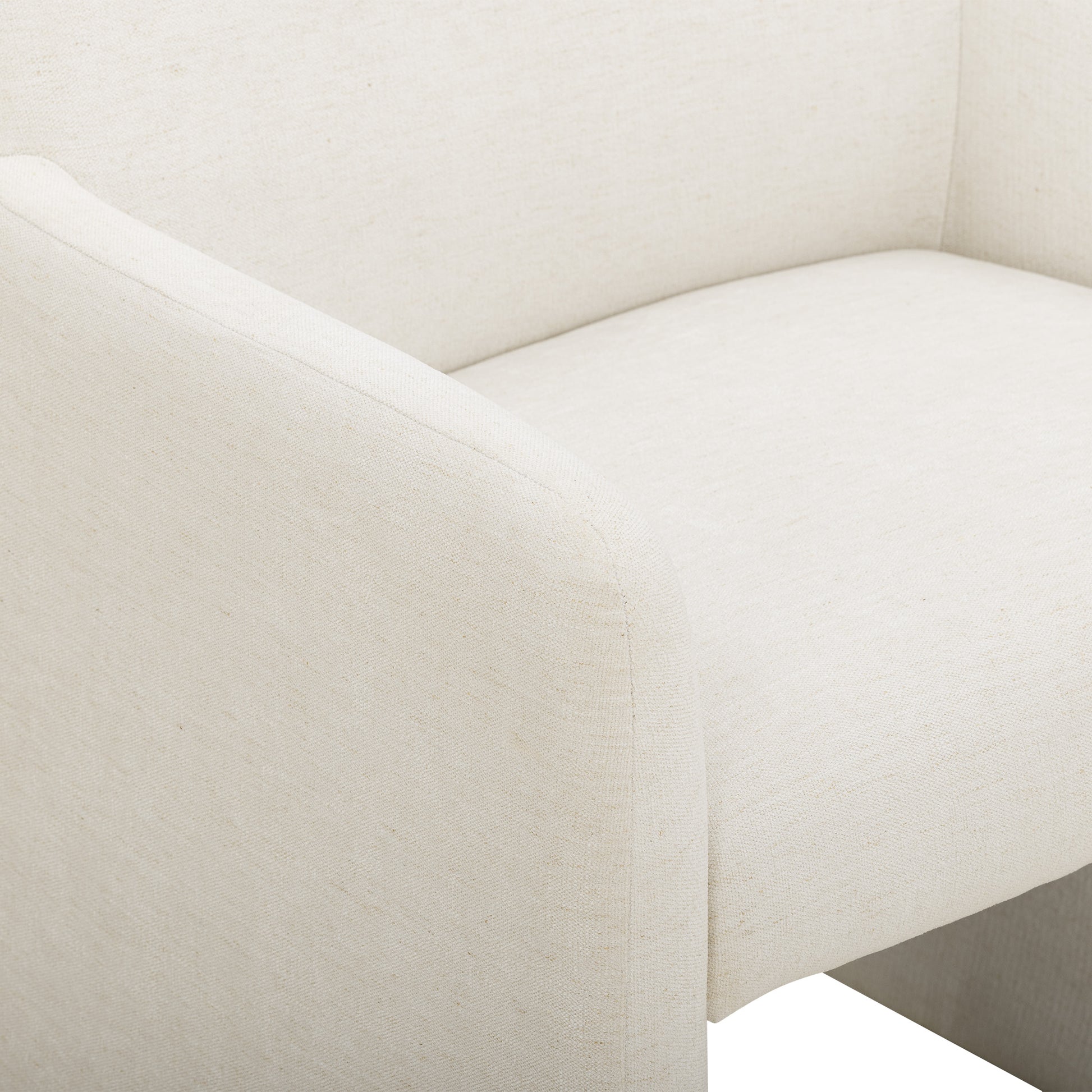 Crawley Performance Linen Chenille Dining Chair - Cotton White - Image 6
