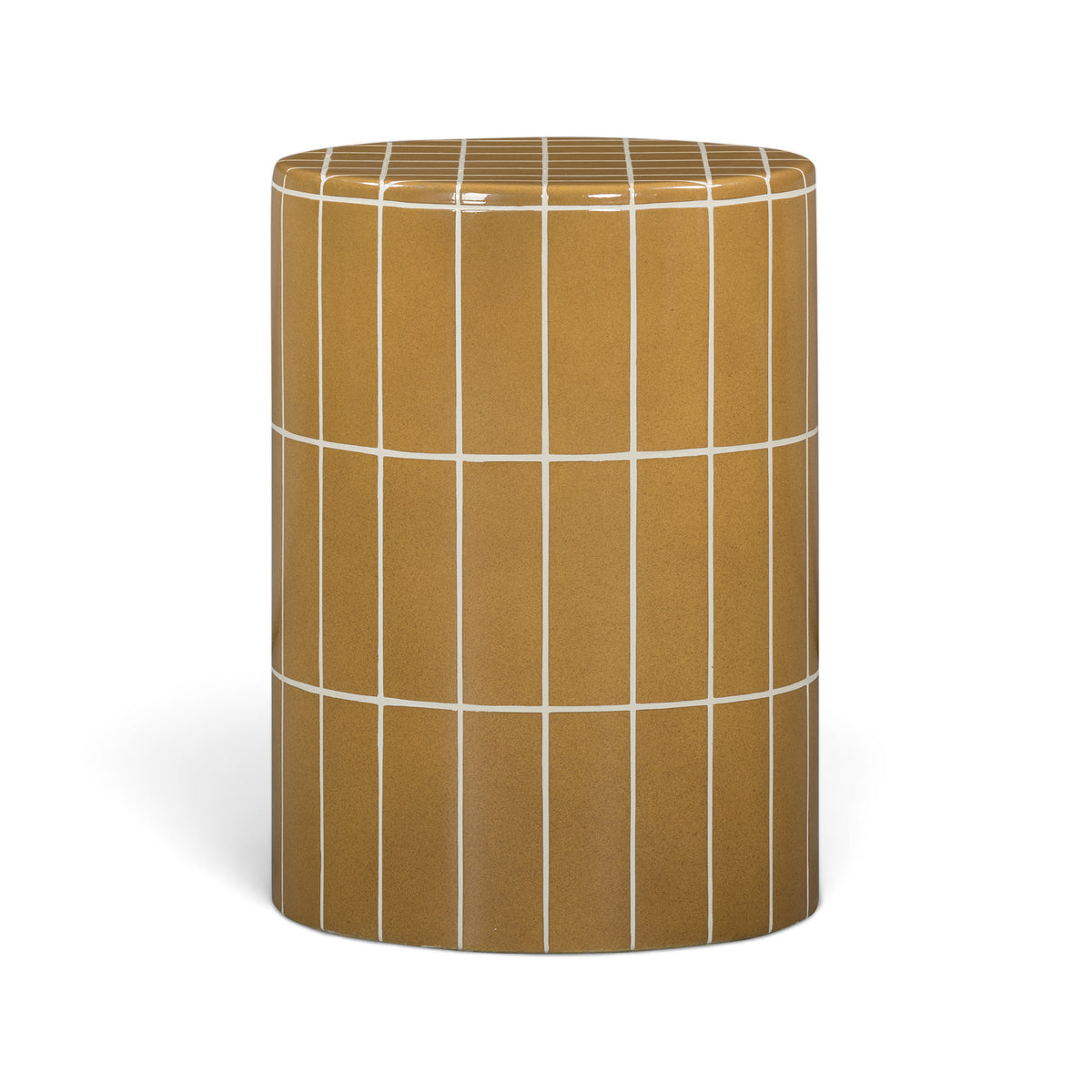 Tatiana Round Concrete Indoor/Outdoor Side Table - Ochre - Image 1