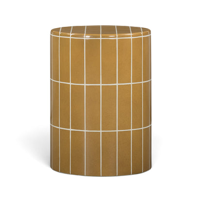 Tatiana Round Concrete Indoor/Outdoor Side Table - Ochre - Image 1