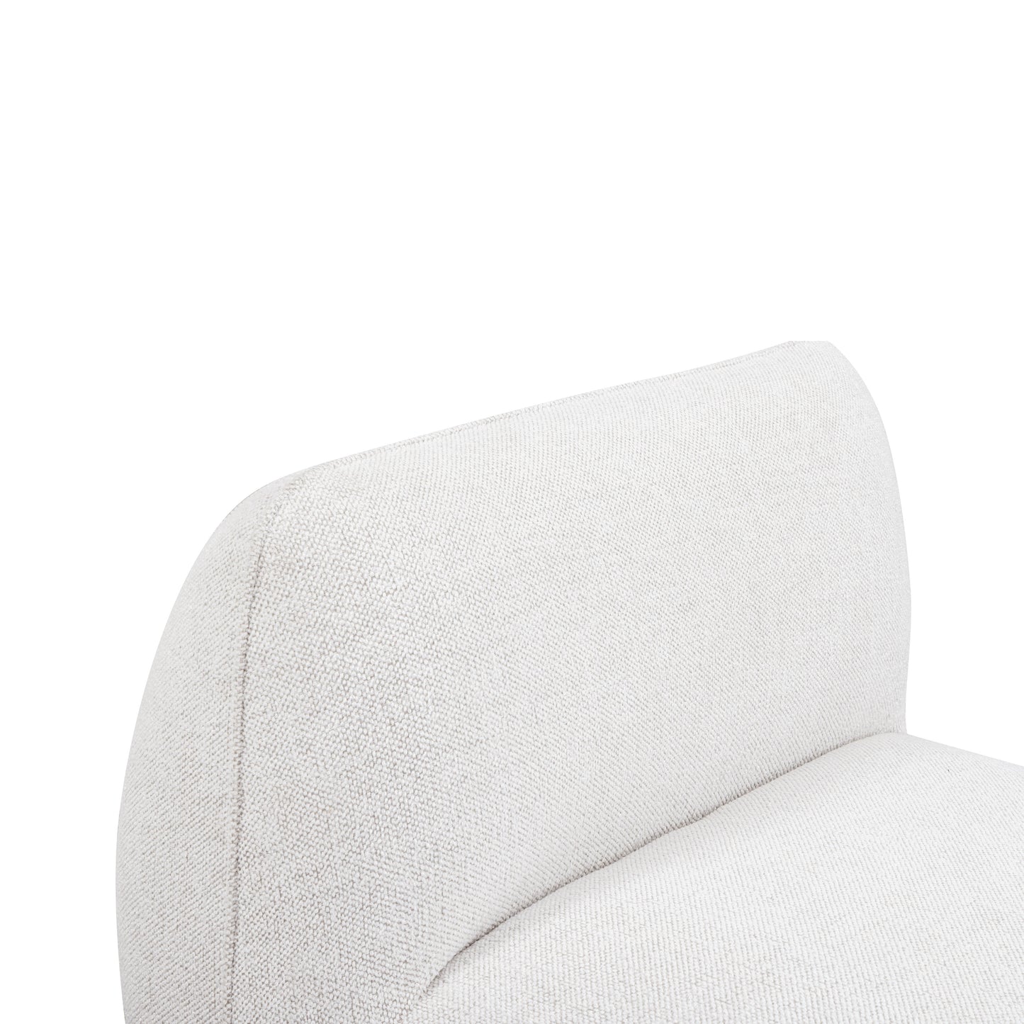 Arezza Stone White Contract-Grade Basketweave Chenille Armless Chair - Image 6