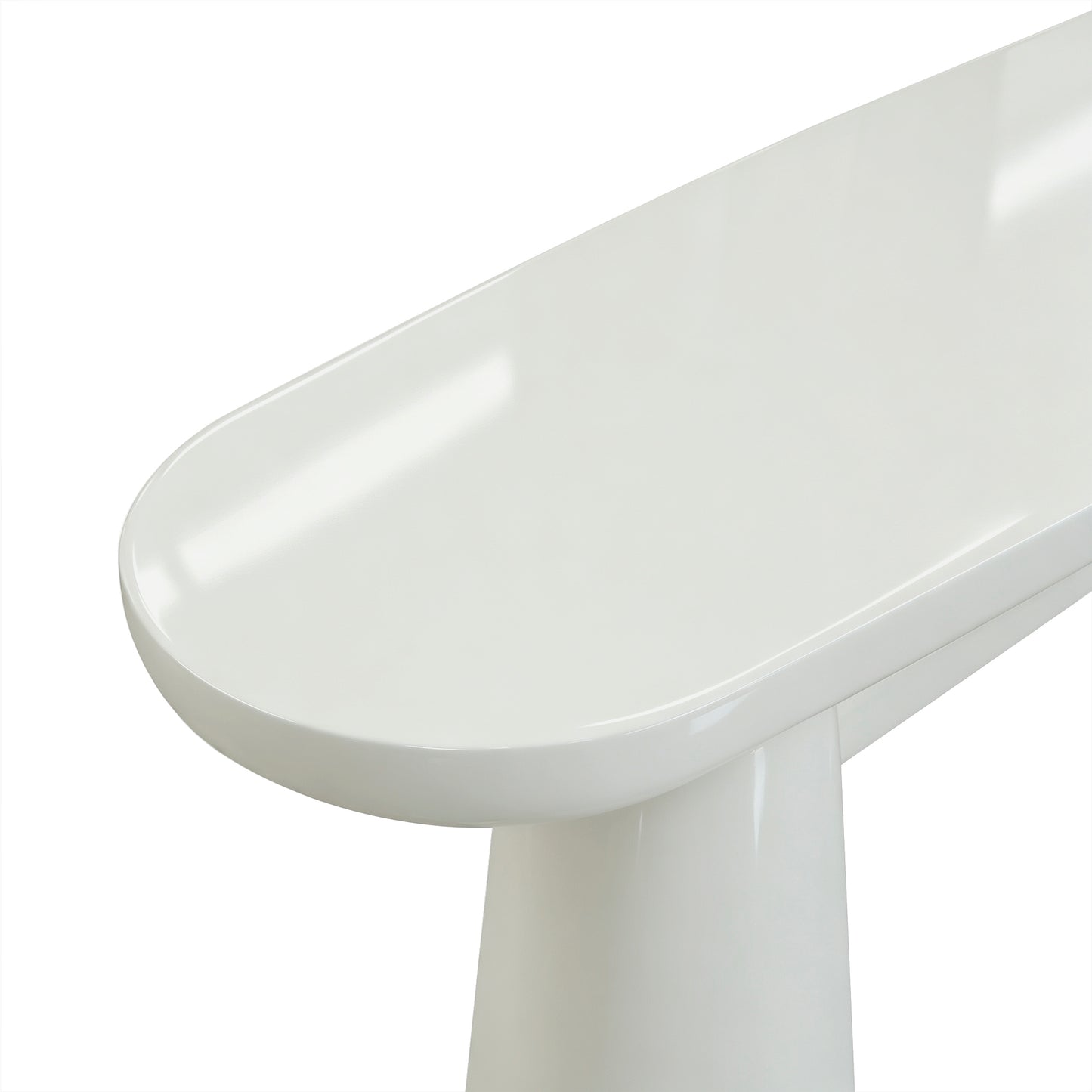 Baila Glossy Lacquer Console Table - Cream - Image 5