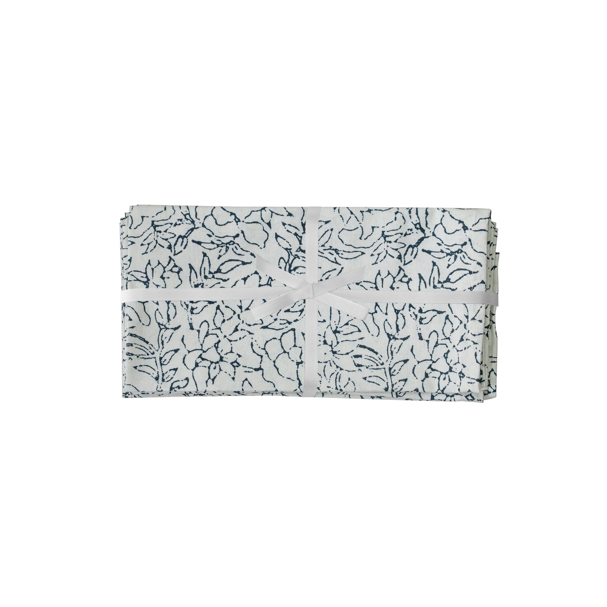 Crissy Cotton Canvas Printed Napkins - Set of 4 - Black and White - Image 1