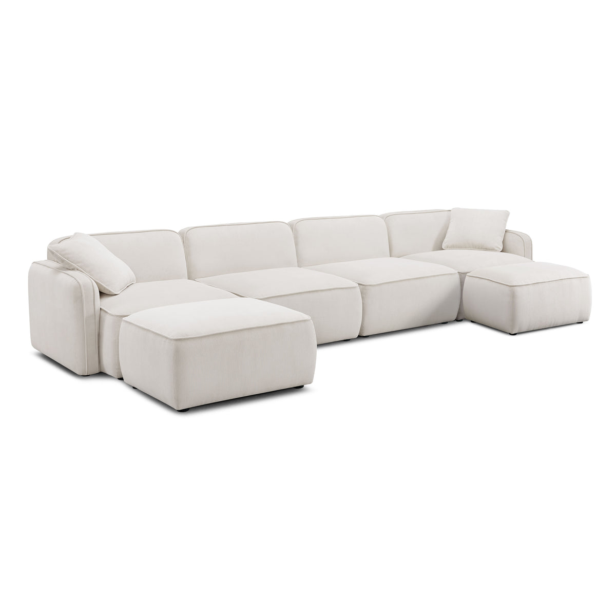 Travie 6-Piece Modular U-Sectional - White Sand - Image 3