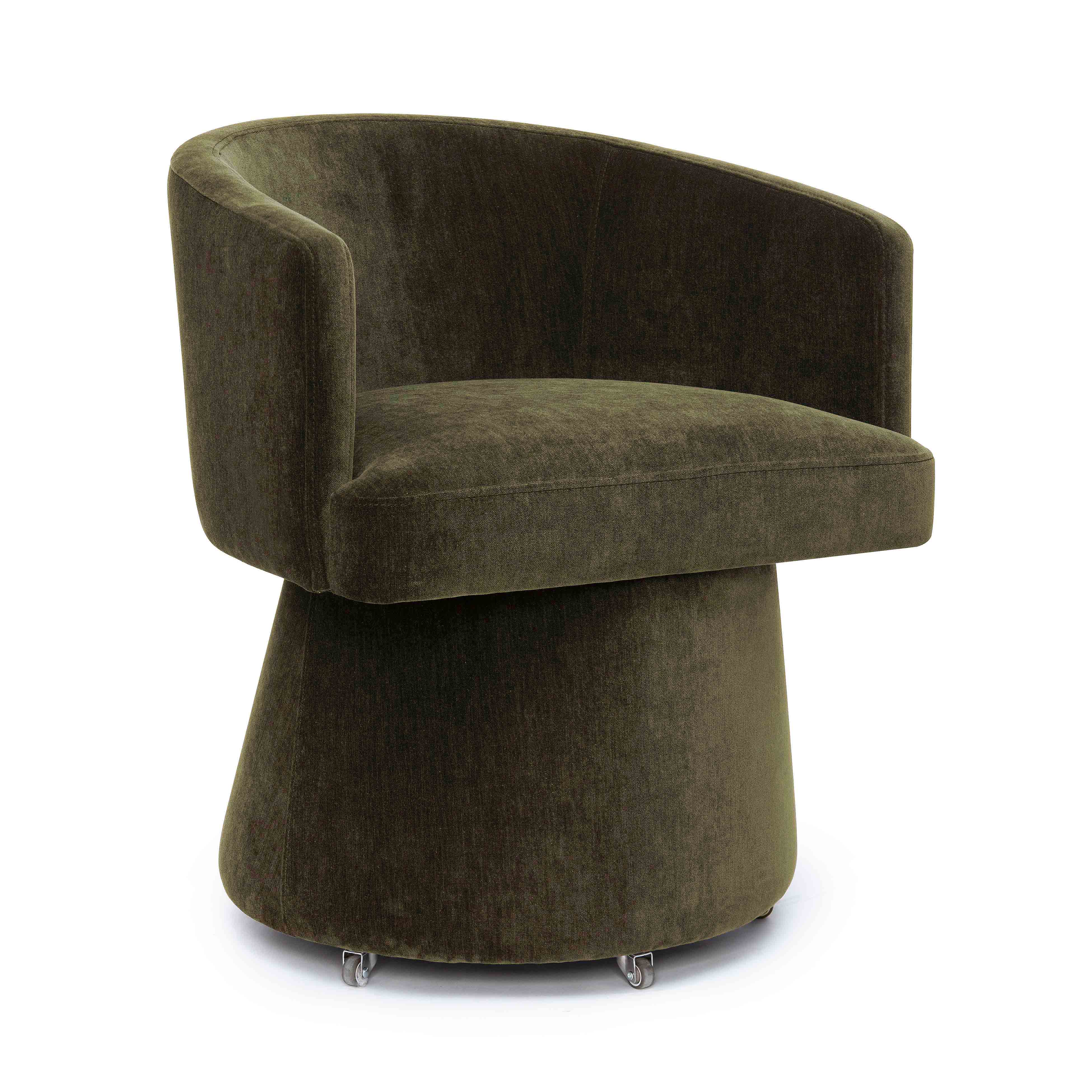 Kristen Upcycled Contract-Grade Chenille Rolling Desk Chair | TOV